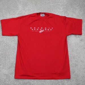Detroit Red Wings Shirt Adult Large Red Majestic Tag NHL Short Sleeve Pullover
